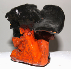 T�te d'abruti et d'ivrogne portant un b�ret.